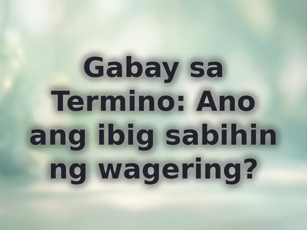 Betting Terms